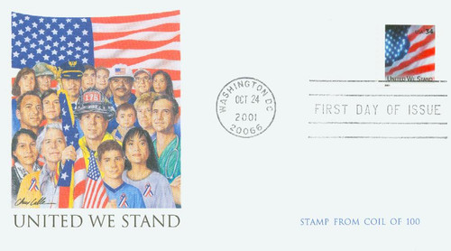 3550 FDC - 2001 34c United We Stand, coil