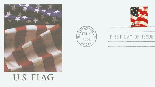 3637 FDC - 2003 37c Flag, ATM booklet single