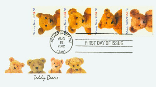 3653-56 FDC - 2002 37c Teddy Bears