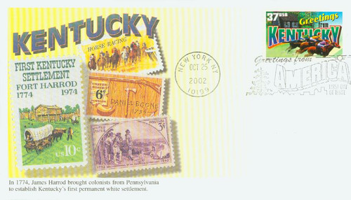 3712 FDC - 2002 37c Greetings from America: Kentucky