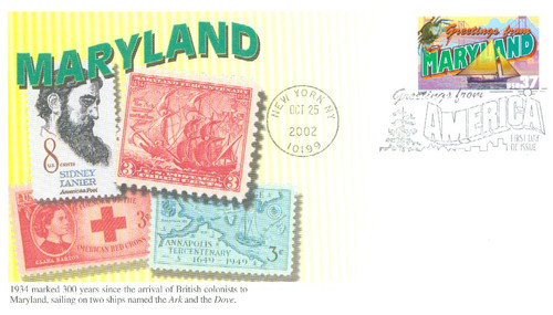 3715 FDC - 2002 37c Greetings from America: Maryland
