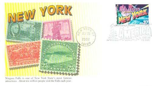 3727 FDC - 2002 37c Greetings from America: New York