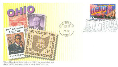 3730 FDC - 2002 37c Greetings from America: Ohio