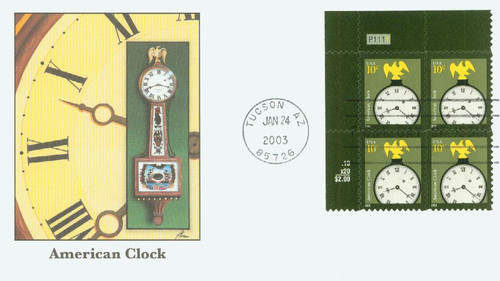 3757 FDC - 2003 10c American Clock