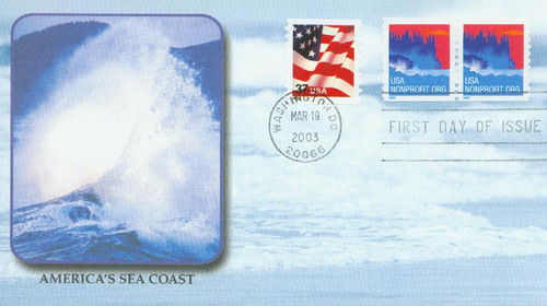 3775 FDC - 2003 5c Sea Coast, non-denominational coil