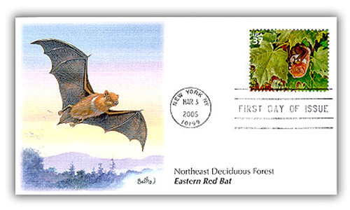 3899c FDC - 2005 37c Northeast Deciduous Forest: Eastern Red Bat