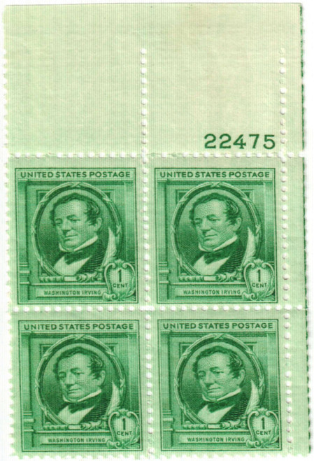 859 PB - 1940 Famous Americans: 1c Washington Irving