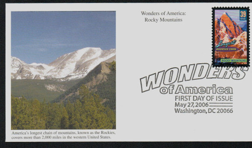 4062 FDC - 2006 39c Rocky Mtns, Largest Mtn. Chain