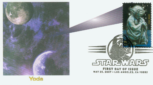 4143n FDC - 2007 41c Star Wars: Yoda