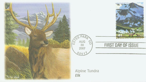 4198a FDC - 2007 42c Alpine Tundra: Elk FDC