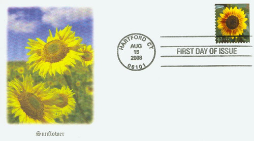 4347 FDC - 2008 42c Sunflower