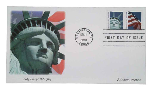 4486-87 FDC - 2010 First-Class Forever Stamp - Lady Liberty and U.S. Flag  (Ashton Potter)