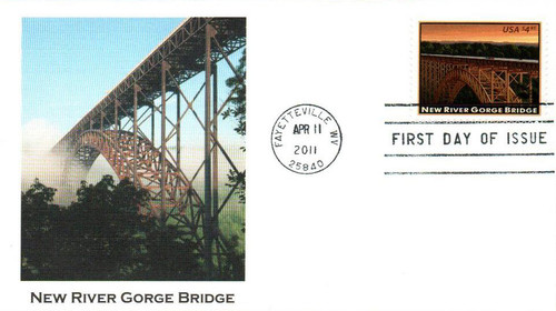 4511 FDC - 2011 $4.95 New River Gorge Bridge, Priority Mail