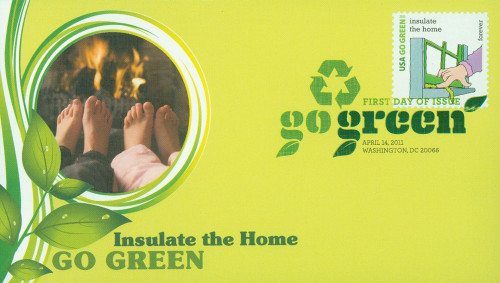 4524l FDC - 2011 First-Class Forever Stamp - Go Green: Insulate the Home