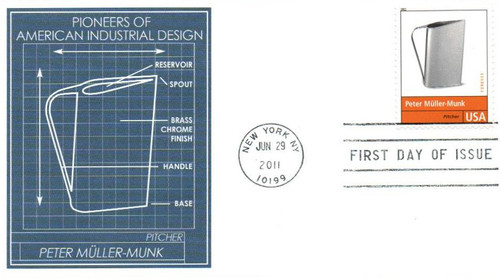 4546a FDC - 2011 First-Class Forever Stamp - Pioneers of American Design: Peter Muller-Munk - Pitcher