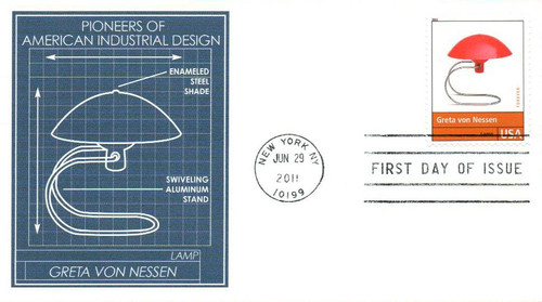 4546i FDC - 2011 First-Class Forever Stamp - Pioneers of American Design: Greta von Nessen - Lamp