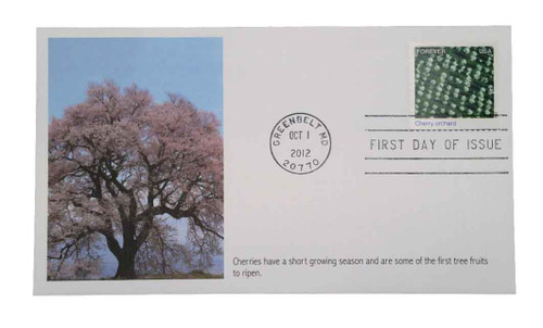 4710i FDC - 2012 First-Class Forever Stamp - Earthscapes: Cherry Orchard