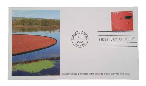 4710j FDC - 2012 First-Class Forever Stamp - Earthscapes: Cranberry Harvest