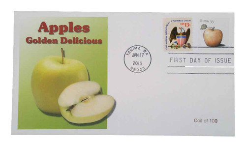4733 FDC - 2013 33c Apples coil stamp-Golden Delicious