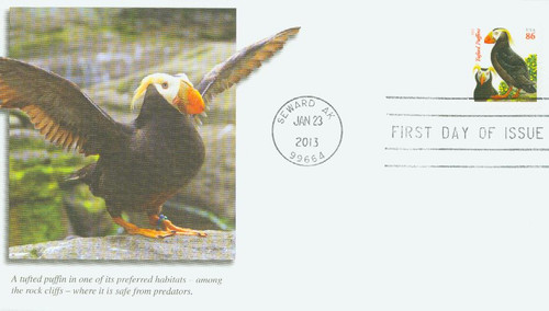 4737 FDC - 2013 86c Tufted Puffins