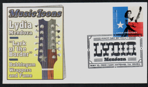 4786a FDC - 2013 First-Class Forever Stamp - Imperforate Music Icons Series: Lydia Mendoza