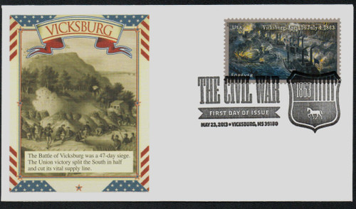 4787 FDC - 2013 First-Class Forever Stamp - The Civil War Sesquicentennial, 1863: Battle of Vicksburg