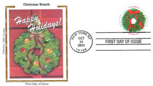 4814 FDC - 2013 Global Forever Stamp - Evergreen Wreath