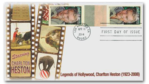 4892a FDC - 2014 First-Class Forever Stamp - Imperforate Legends of Hollywood: Charlton Heston