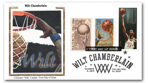 4950 FDC - 2014 First-Class Forever Stamp - Wilt Chamberlain: Philadelphia Warriors