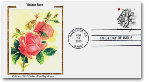 4959 FDC - 2015 First-Class Forever Stamp - Wedding Series: Engraved Vintage Rose