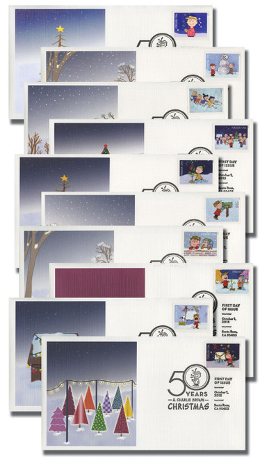 5021-30c FDC - 2015 First-Class Forever Stamp - Imperforate A Charlie Brown Christmas