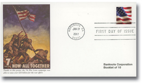 5158 FDC - 2017 First-Class Forever Stamp - U.S. Flag (Sennett Security Products, coil)