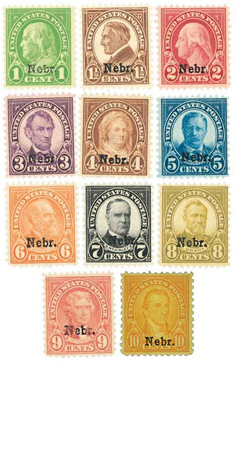 669-79 FDC - 1929 Nebraska Overprint, Collection of 11 Stamps