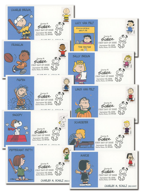 5726a-j FDC - 2022 First-Class Forever Stamps - Charles Schulz