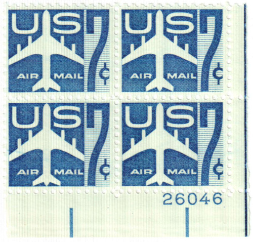 C51 PB - 1958 7c Airmail Jet blue
