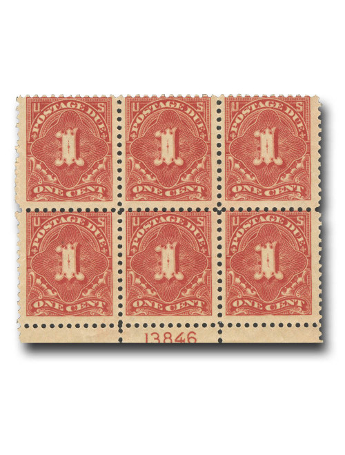 J61 PB - 1917 1c Postage Due Stamp - carmine rose