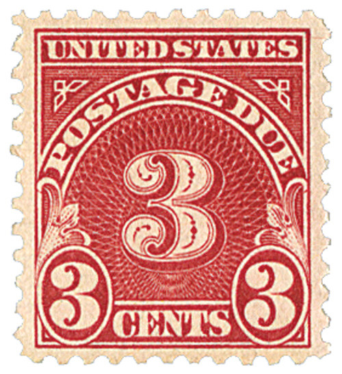 J72 PB - 1930 3c Postage Due Stamp - carmine