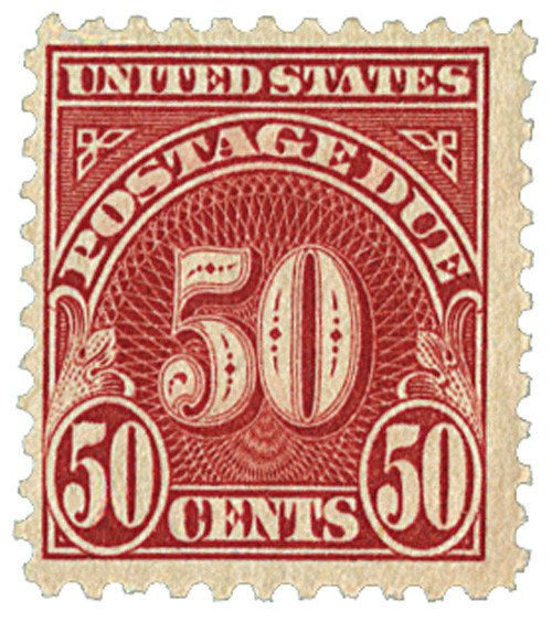 J76 PB - 1930 50c Postage Due Stamp - carmine