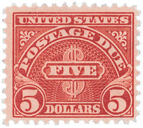 J78 PB - 1930 $5 Postage Due Stamp - dull carmine