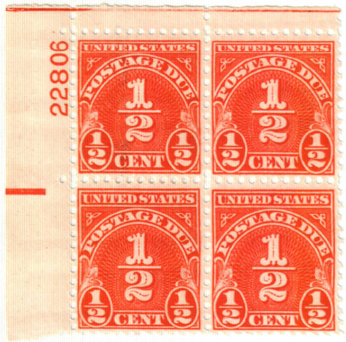 J79 PB - 1931 ½c Postage Due - Rotary Press, dull carmine