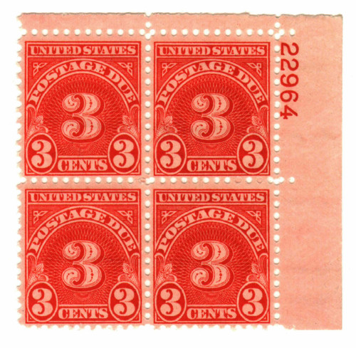 J82 PB - 1931 3c Postage Due - Rotary Press - dull carmine