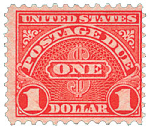 J87 PB - 1956 $1 Postage Due - Rotary Press - scarlet