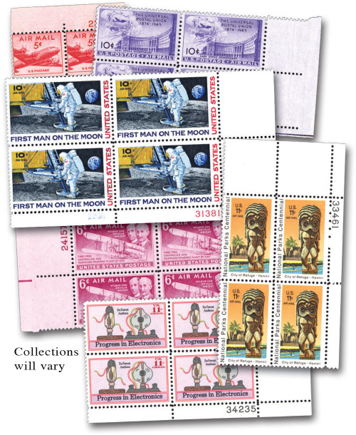 M12187 PB - Airmail Plate Block Collection, 25 Different