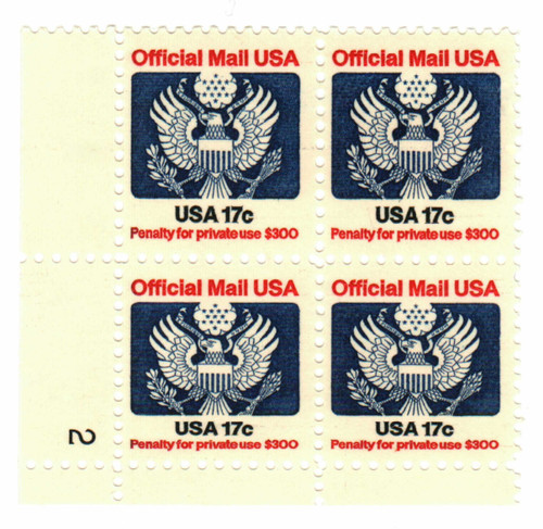 O130 PB - 1983 17c Red, Blue and Black, Official Mail