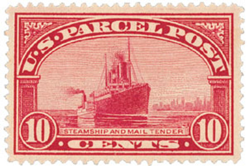 Q6 PB - 1913 10c Parcel Post Stamp - Steamship & Mail Tender