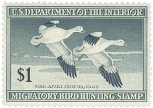 RW14 PB - 1947 $1.00 Federal Duck Stamp - Snow Geese