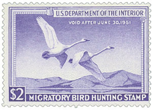 RW17 PB - 1950 $2.00 Federal Duck Stamp - Trumpeter Swans
