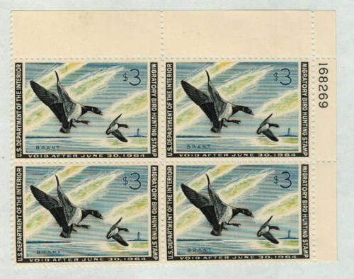 RW30 PB - 1963 $3.00 Federal Duck Stamp - Brant Landing Ducks