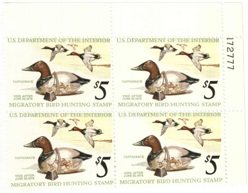 RW42 PB - 1975 $5.00 Federal Duck Stamp - Canvasbacks