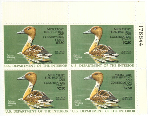RW53 PB - 1986 $7.50 Federal Duck Stamp - Fulvous Whistling